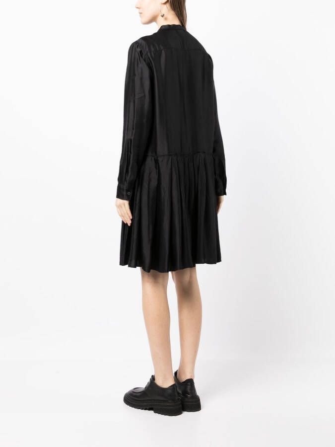 ASPESI Geplooide maxi-jurk Zwart