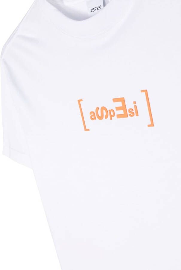 Aspesi Kids T-shirt met logoprint Wit