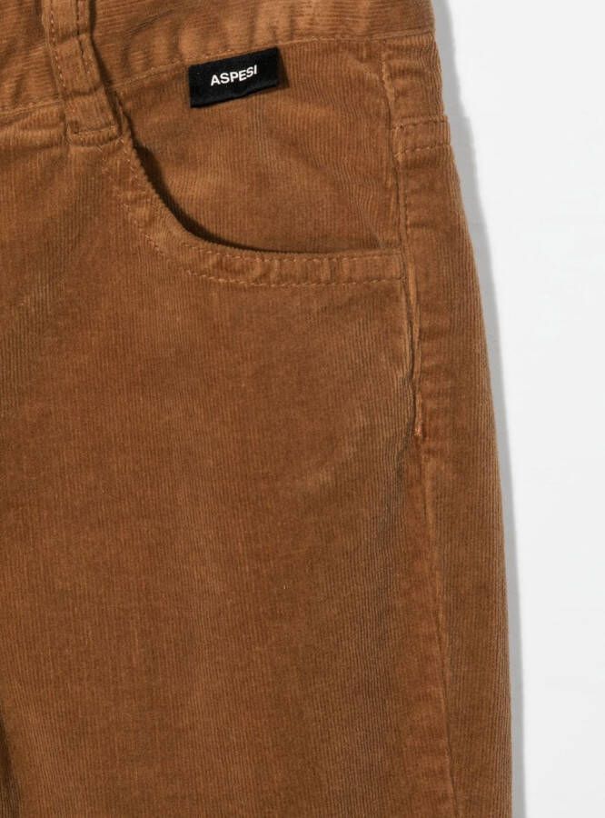 Aspesi Kids Ribfluwelen broek Bruin