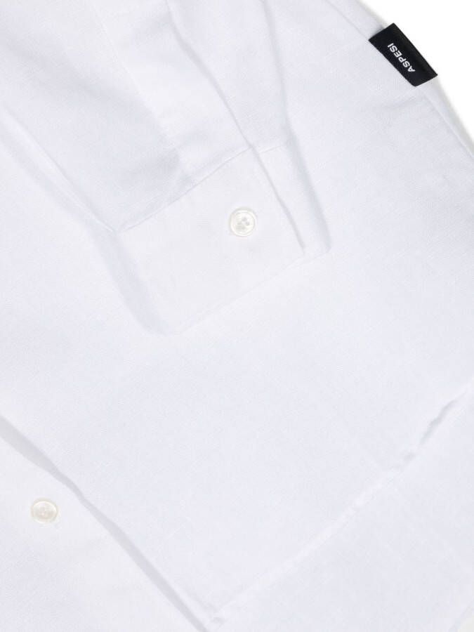 Aspesi Kids Shirt met bandkraag Wit