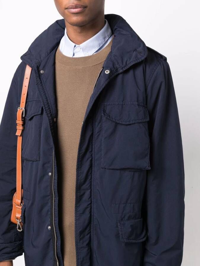 ASPESI Legerjack met gekreukte afwerking Blauw