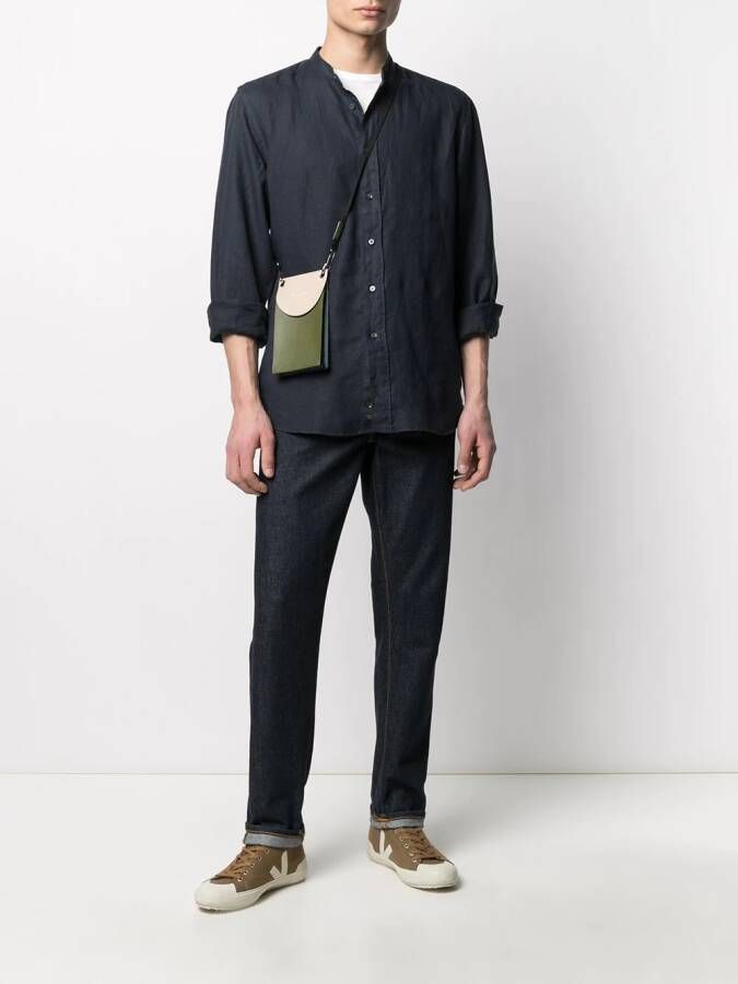 ASPESI Overhemd met bandkraag Blauw