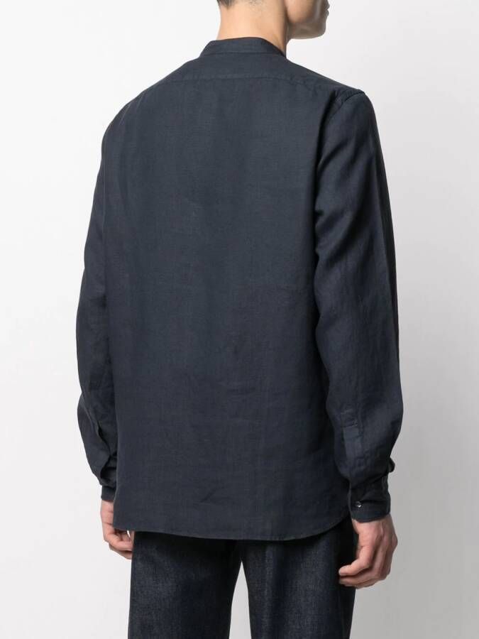 ASPESI Overhemd met bandkraag Blauw