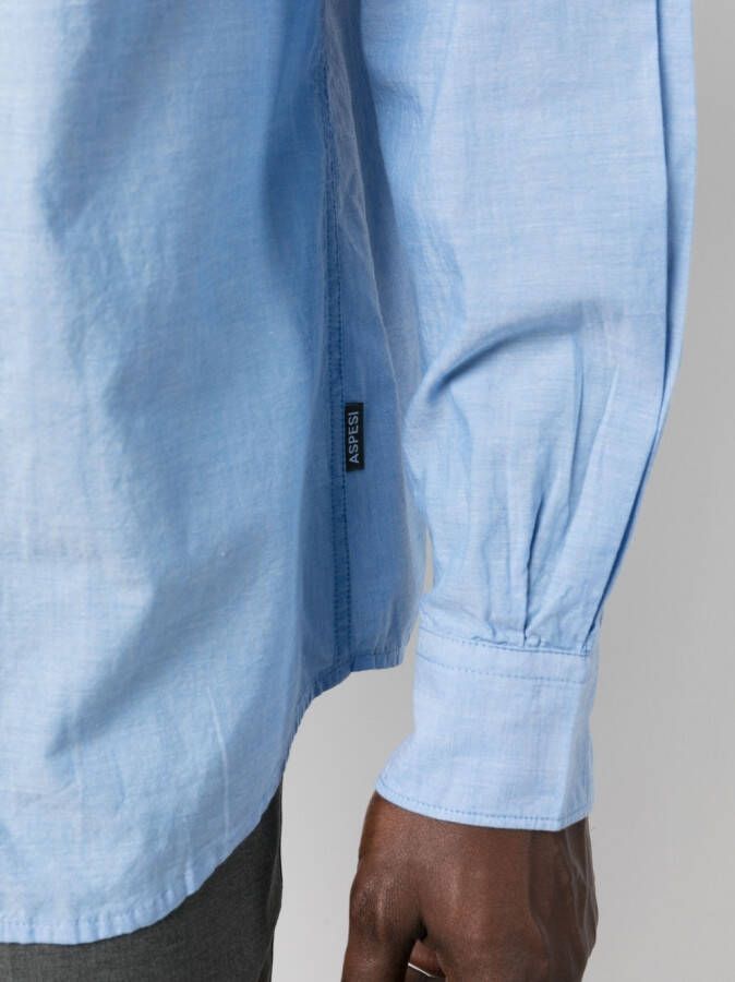 ASPESI Overhemd met gesmockt detail Blauw