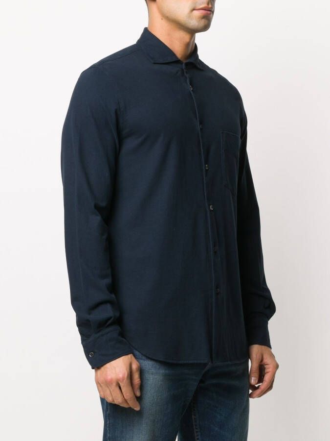 ASPESI Overhemd met gespreide kraag Blauw