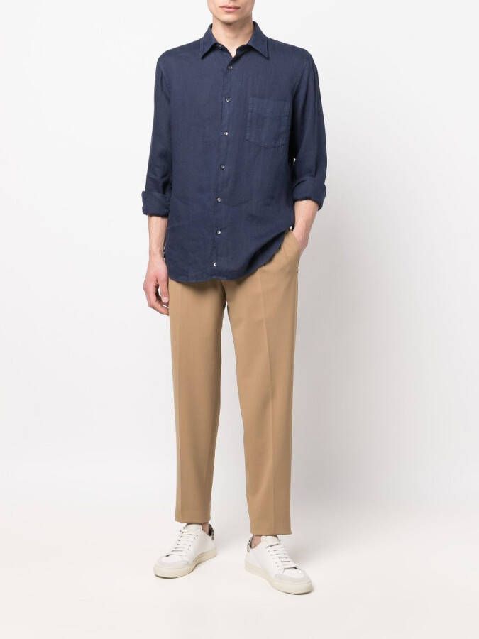 ASPESI Overhemd met puntige kraag Blauw