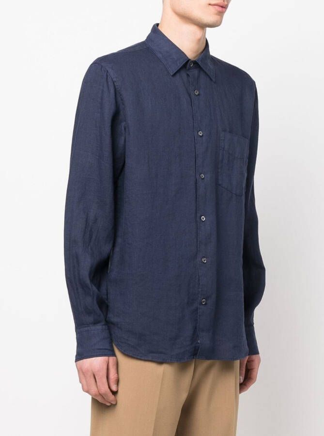 ASPESI Overhemd met puntige kraag Blauw