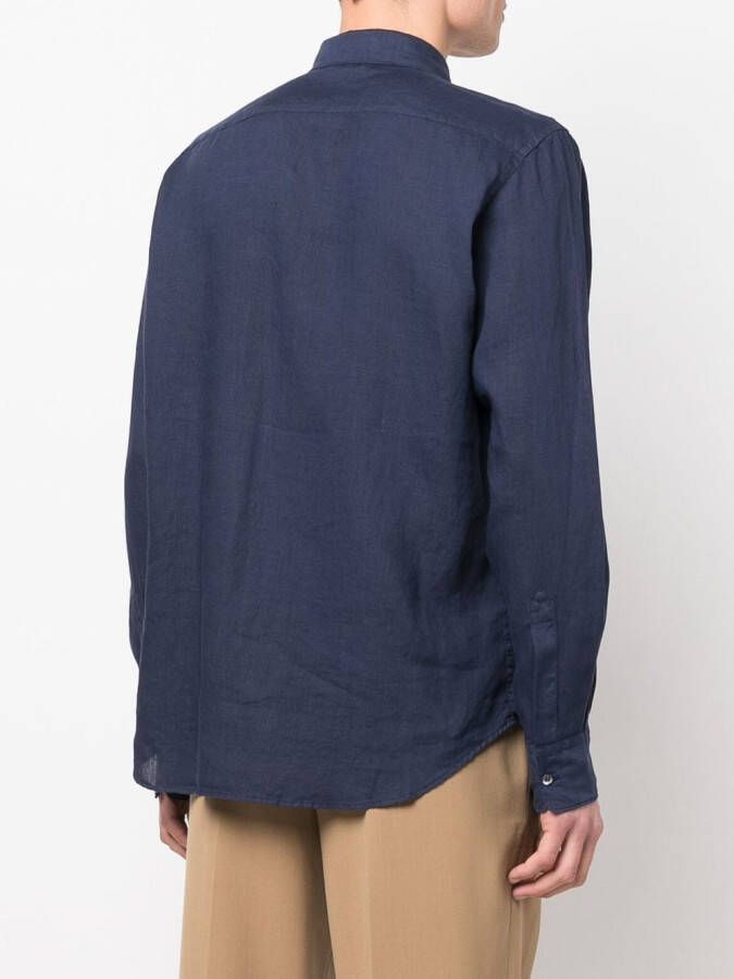 ASPESI Overhemd met puntige kraag Blauw
