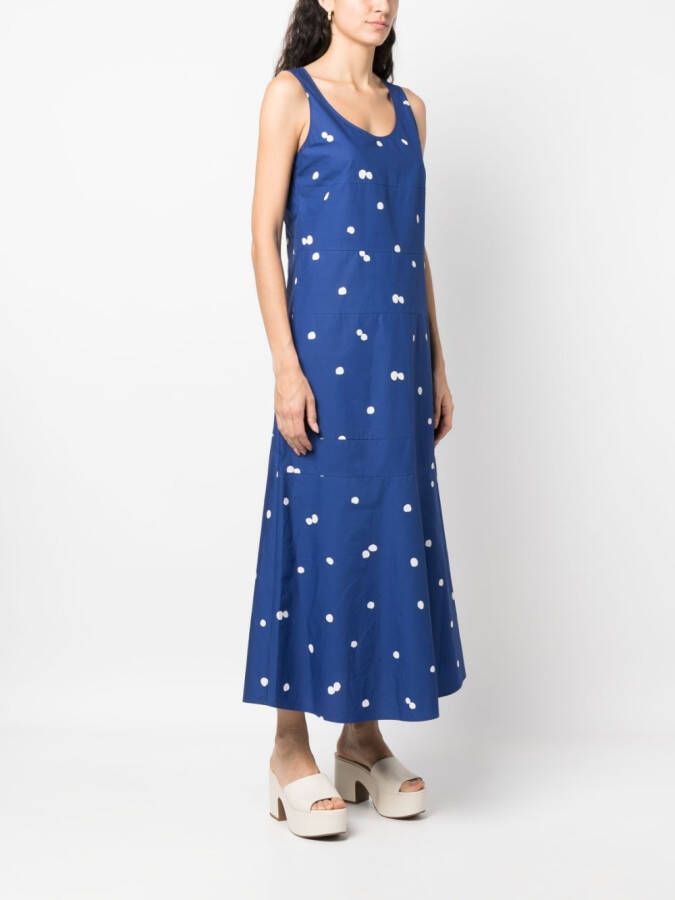 ASPESI Maxi-jurk met stippen Blauw