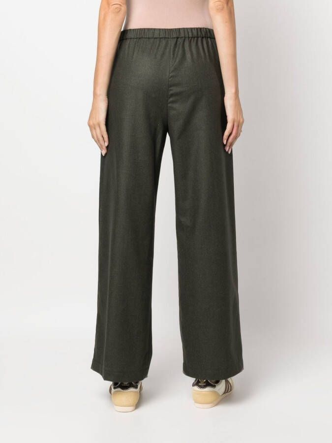 ASPESI Broek met wijde pijpen Groen