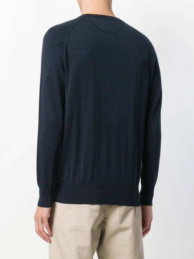 ASPESI sweater met ronde hals en slim-fit Blauw