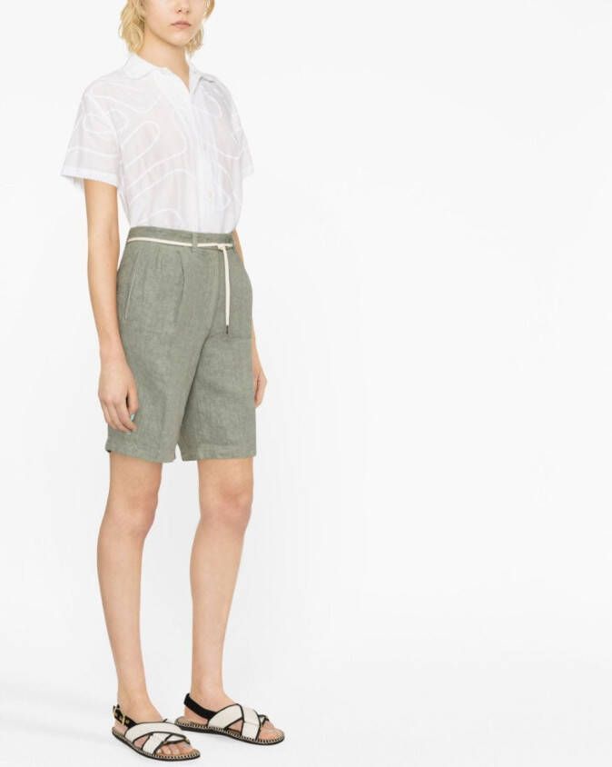 ASPESI Shorts met gestrikte taille Groen