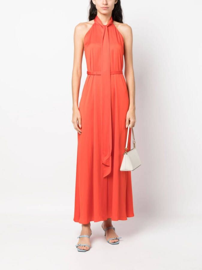 ASPESI V-neck sleeveless shirt dress Oranje