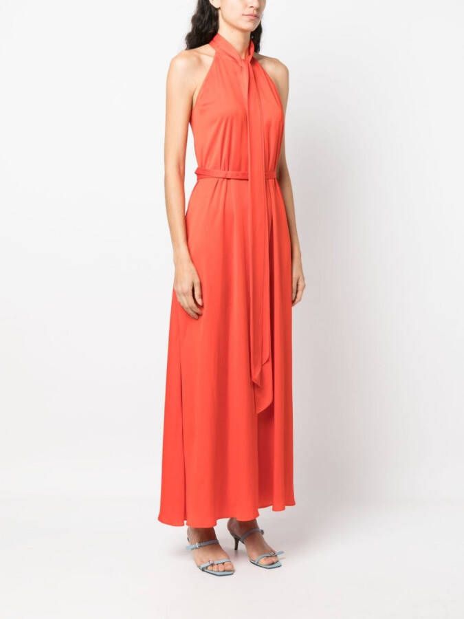 ASPESI V-neck sleeveless shirt dress Oranje