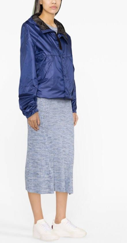 ASPESI Windjack met trekkoord capuchon Blauw