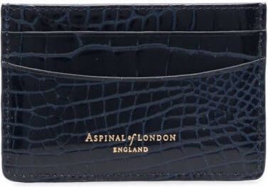 Aspinal Of London Pasjeshouder met krokodillenleer-effect Blauw