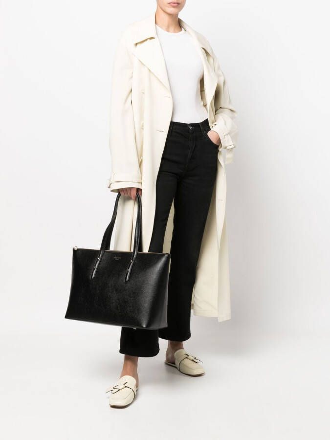 Aspinal Of London Regent shopper met gesmockt-effect Zwart