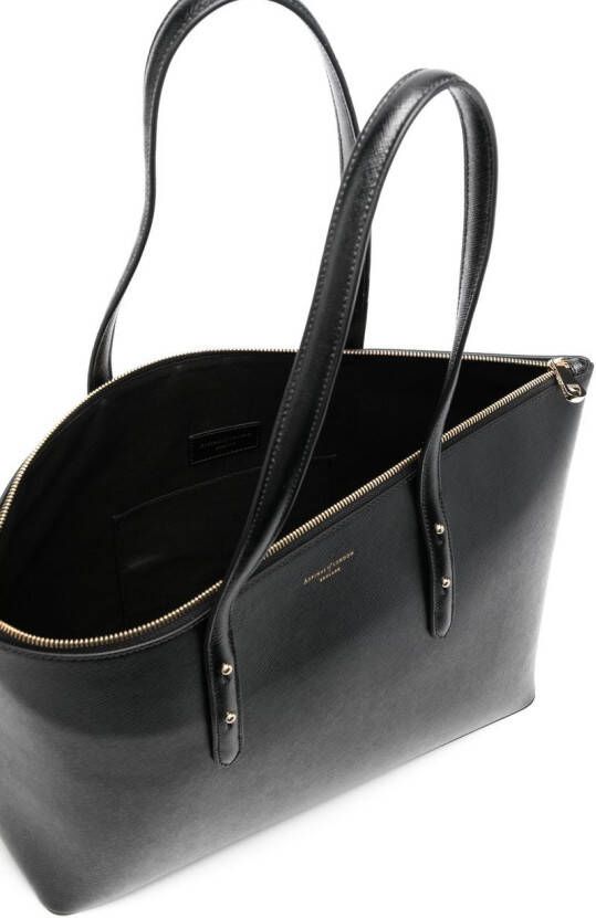 Aspinal Of London Regent shopper met gesmockt-effect Zwart