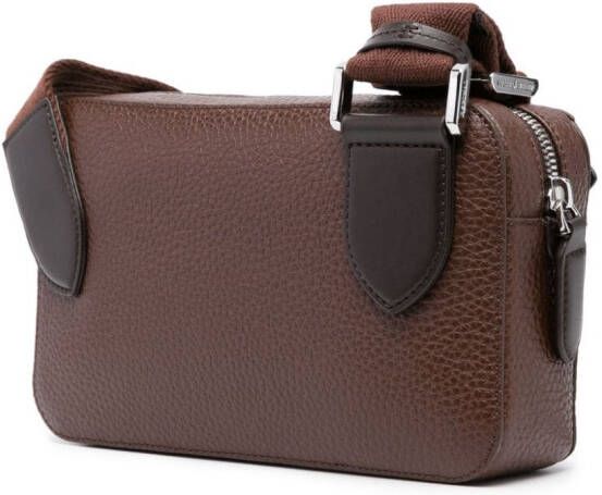 Aspinal Of London Reporter Compact leren crossbodytas Bruin