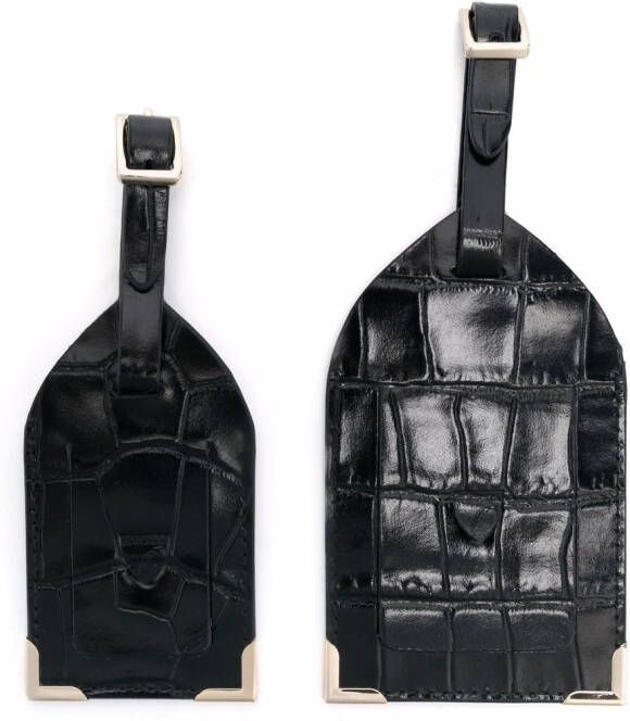 Aspinal Of London Set van twee bagage tags Zwart