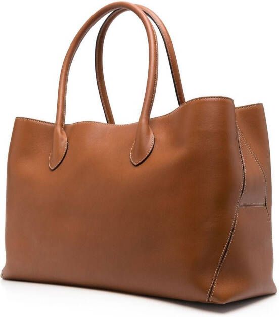 Aspinal Of London Shopper met logoprint Bruin