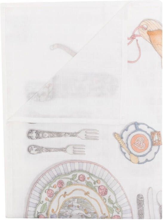 Atelier Choux Deken met grafische print Wit