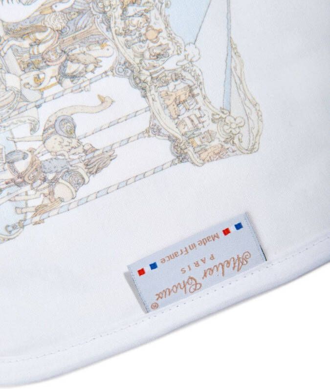 Atelier Choux Slabbetje met print Blauw