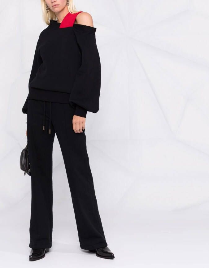 Atu Body Couture x Ioana Ciolacu asymmetrische sweater met gewatteerde bandje Zwart