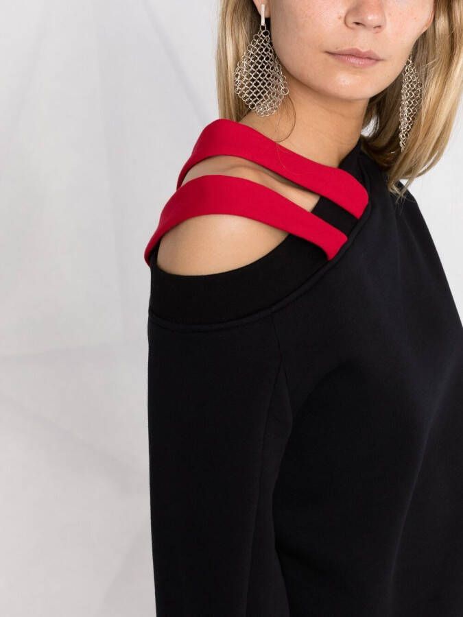 Atu Body Couture x Ioana Ciolacu asymmetrische sweater met bandje Zwart