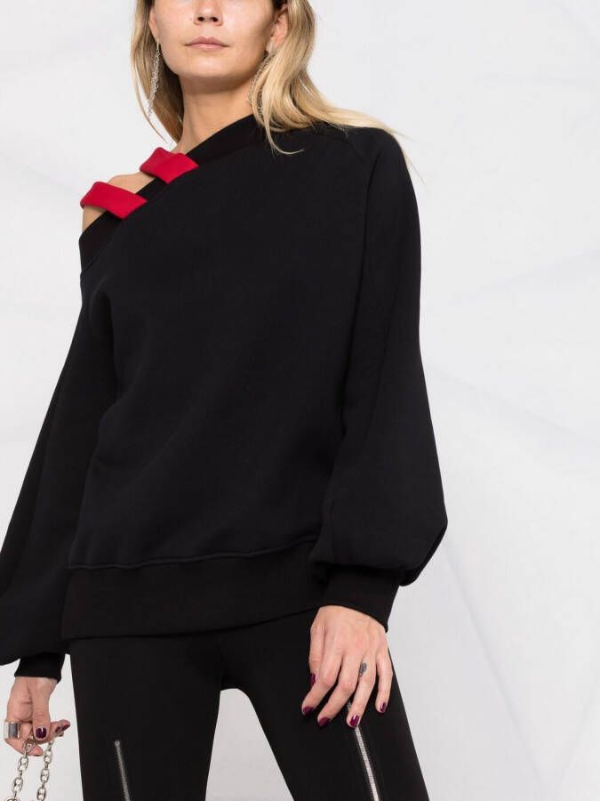 Atu Body Couture x Ioana Ciolacu asymmetrische sweater met bandje Zwart