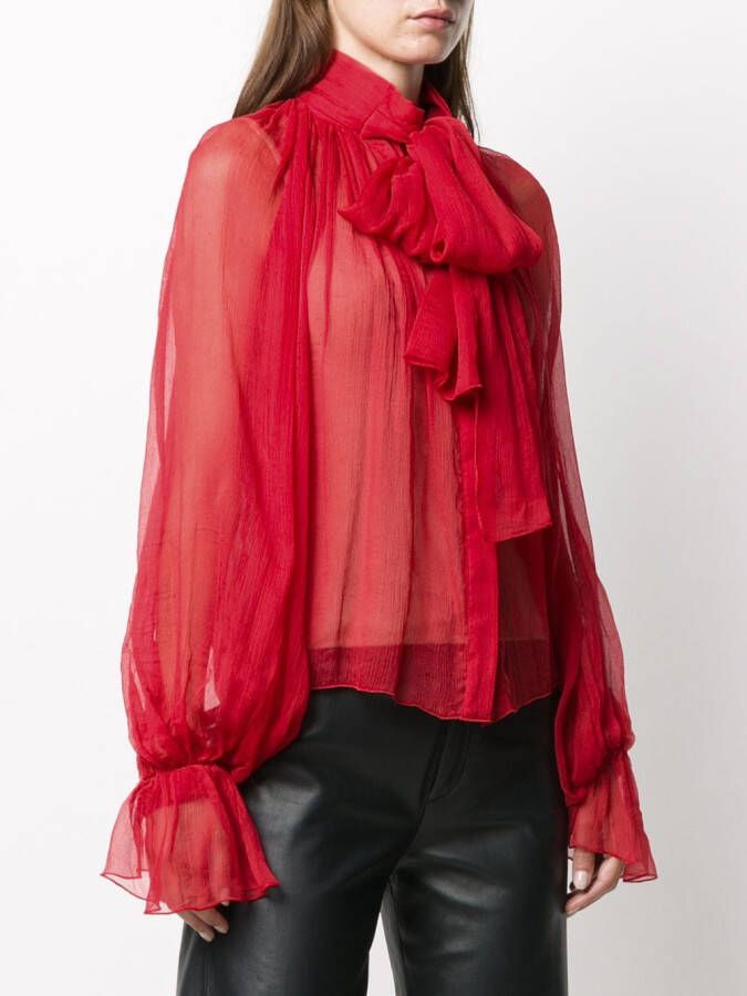 Atu Body Couture Blouse met ballonmouwen Rood