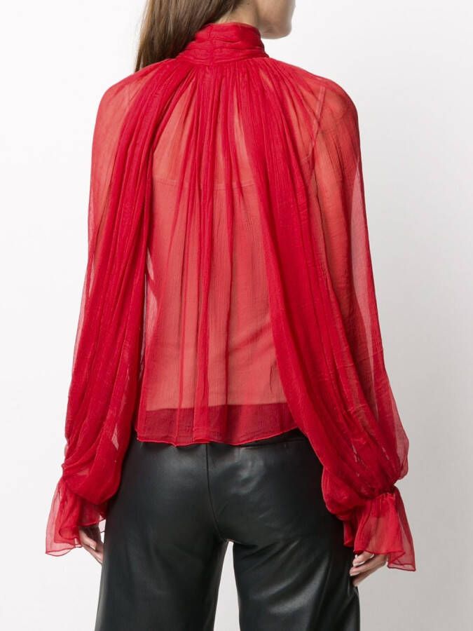 Atu Body Couture Blouse met ballonmouwen Rood