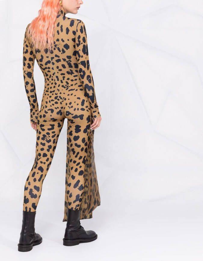Atu Body Couture Jumpsuit met luipaardprint Bruin