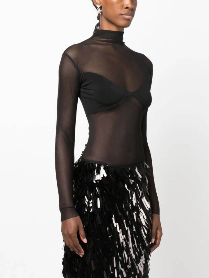 Atu Body Couture Semi-doorzichtige body Zwart