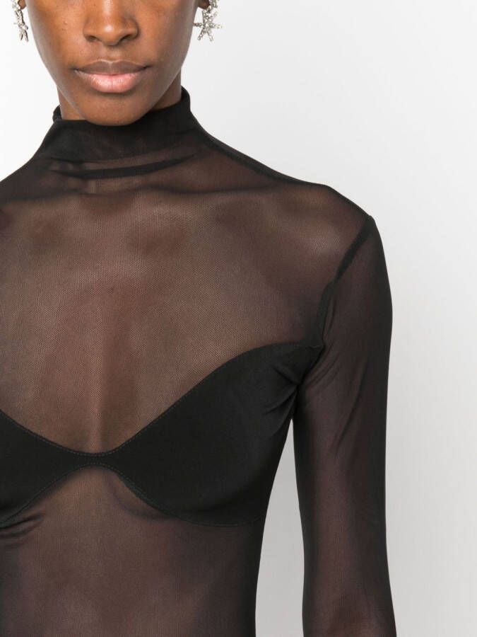 Atu Body Couture Semi-doorzichtige body Zwart