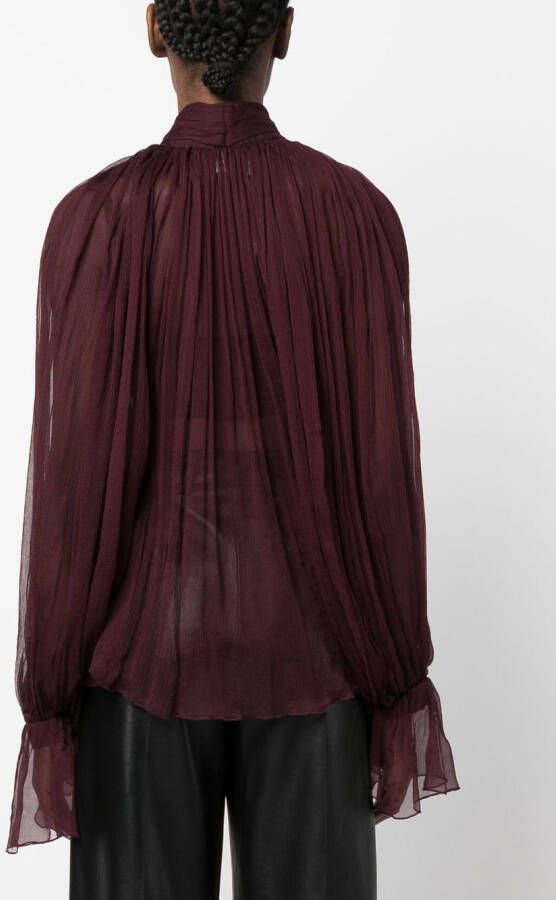 Atu Body Couture Blouse met gestrikte hals Rood