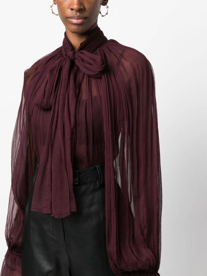 Atu Body Couture Blouse met gestrikte hals Rood