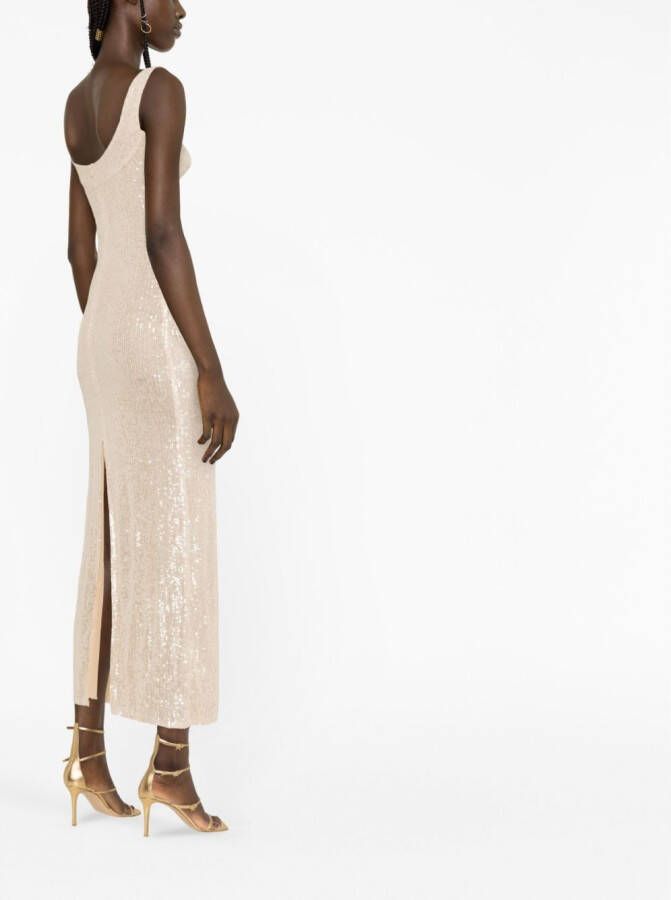 Atu Body Couture Midi-jurk met pailletten Beige