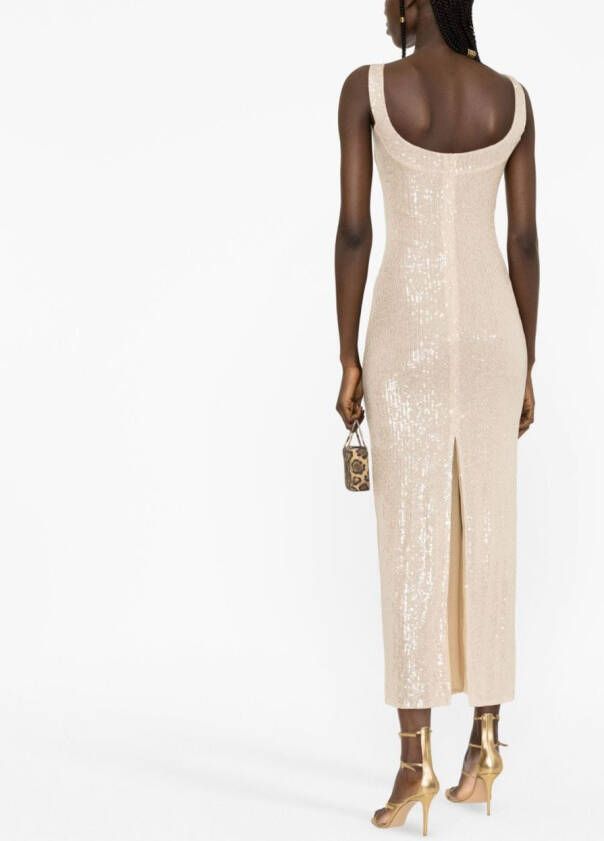 Atu Body Couture Midi-jurk met pailletten Beige