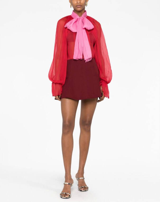Atu Body Couture Semi-transparante blouse Rood