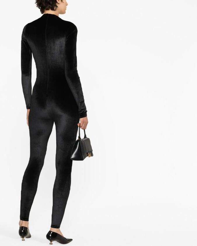 Atu Body Couture Jumpsuit met fluwelen-effect Zwart