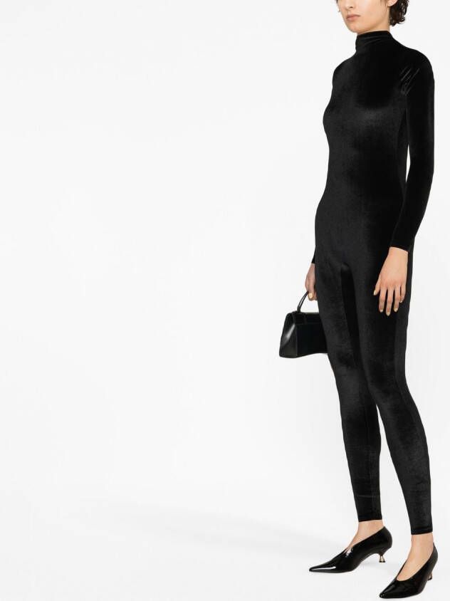 Atu Body Couture Jumpsuit met fluwelen-effect Zwart