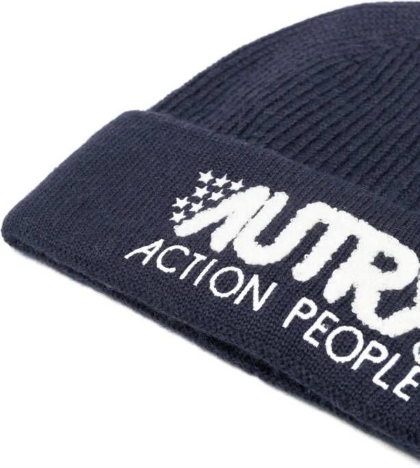 Autry Muts met geborduurd logo Blauw