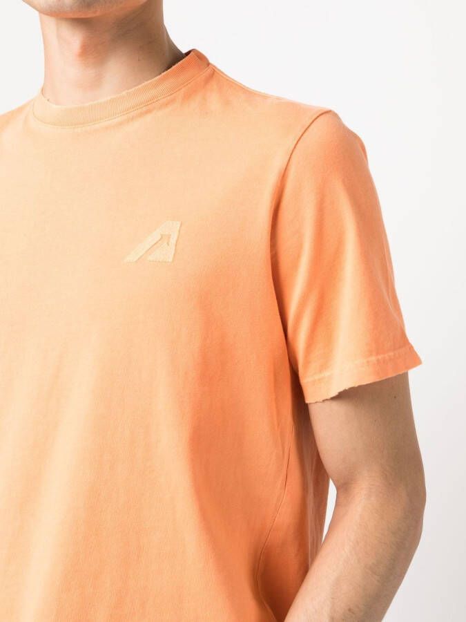 Autry T-shirt met logo-reliëf Oranje