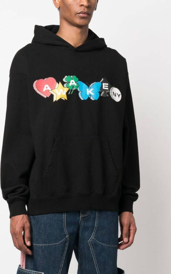 Awake NY Hoodie met logoprint Zwart