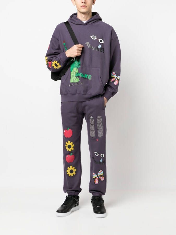 Awake NY Trainingsbroek met grafische print Paars