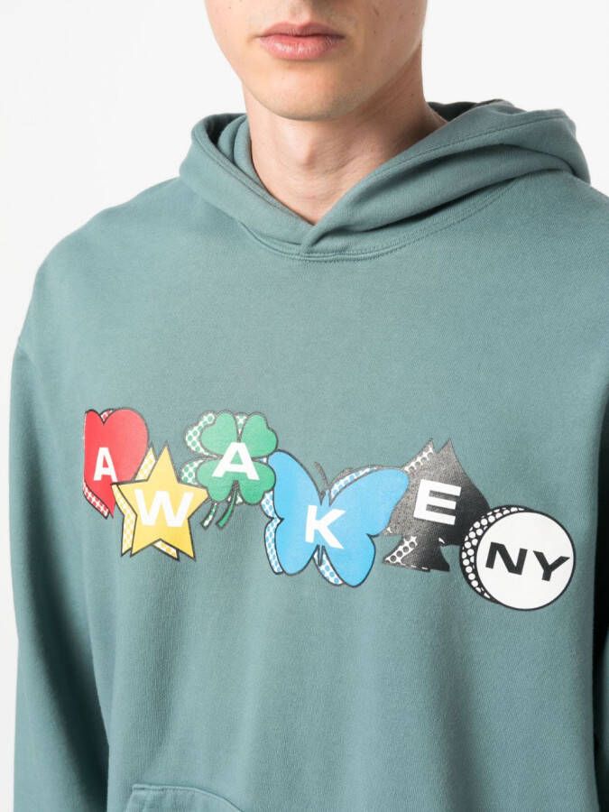 Awake NY Hoodie met logoprint Blauw