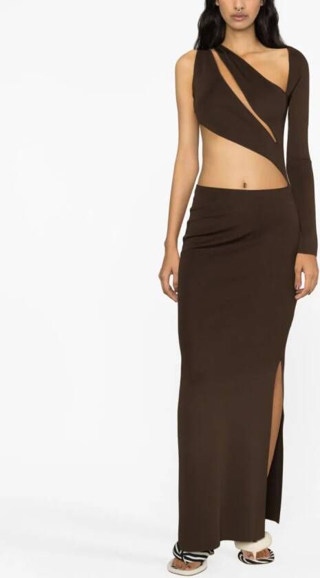 Aya Muse Uitgesneden maxi-jurk Bruin