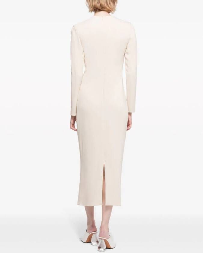AZ FACTORY Aphrodite gesmockte midi-jurk Beige