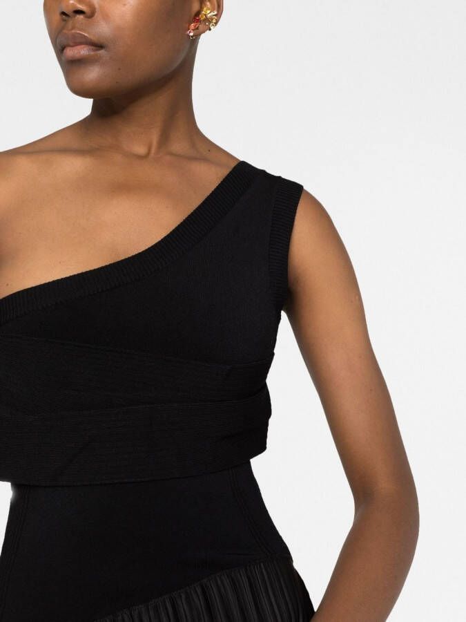 AZ FACTORY Asymmetrische maxi-jurk Zwart